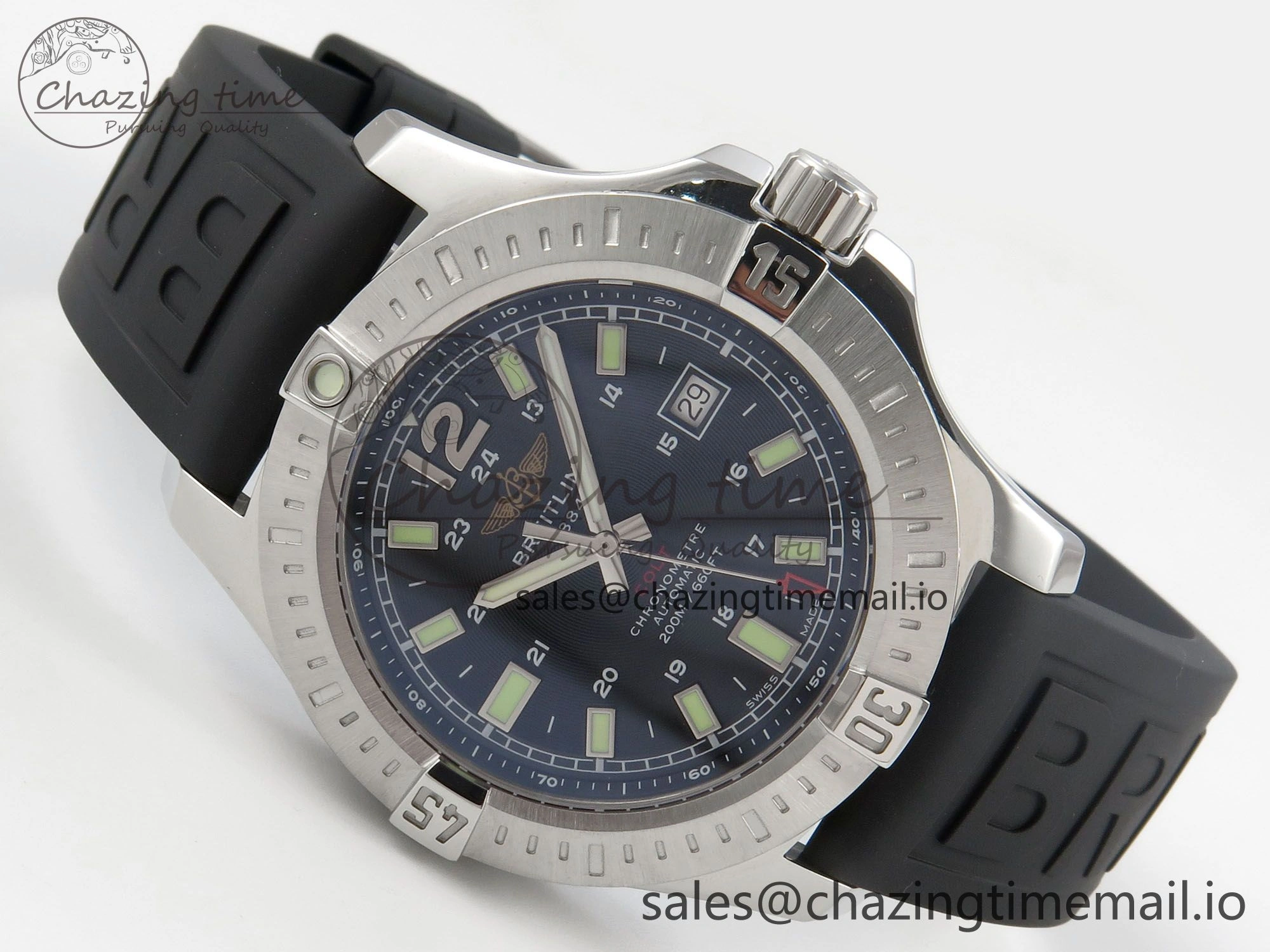 Sleek Colt Automatic 44mm TF 1:1 Best Edition Black Dial on Black Rubber Strap A2824 V 5394