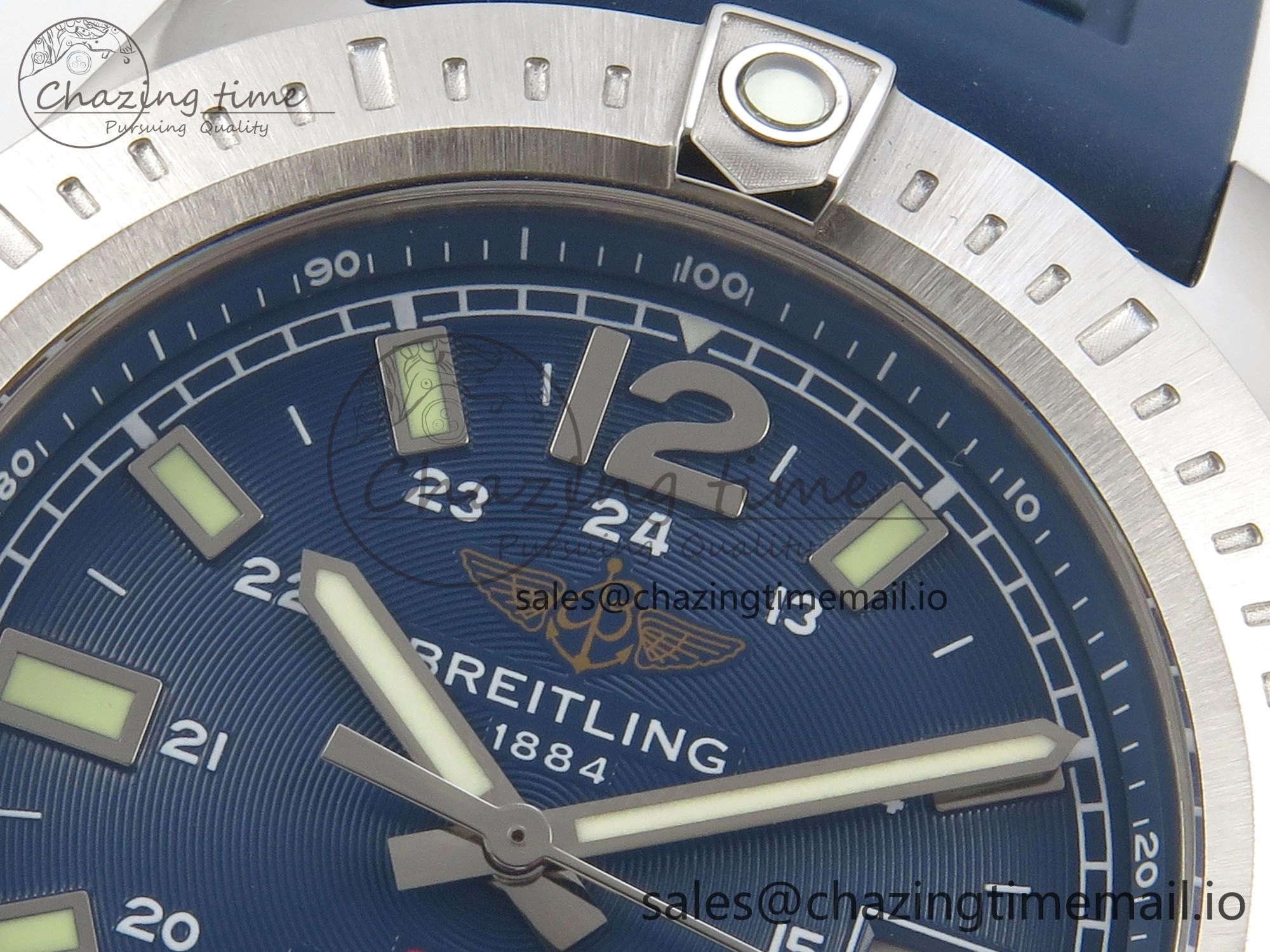 Colt Automatic 44mm TF 1:1 Best Edition Blue Dial on Blue Rubber Strap A2824 V EyeCatching 5391