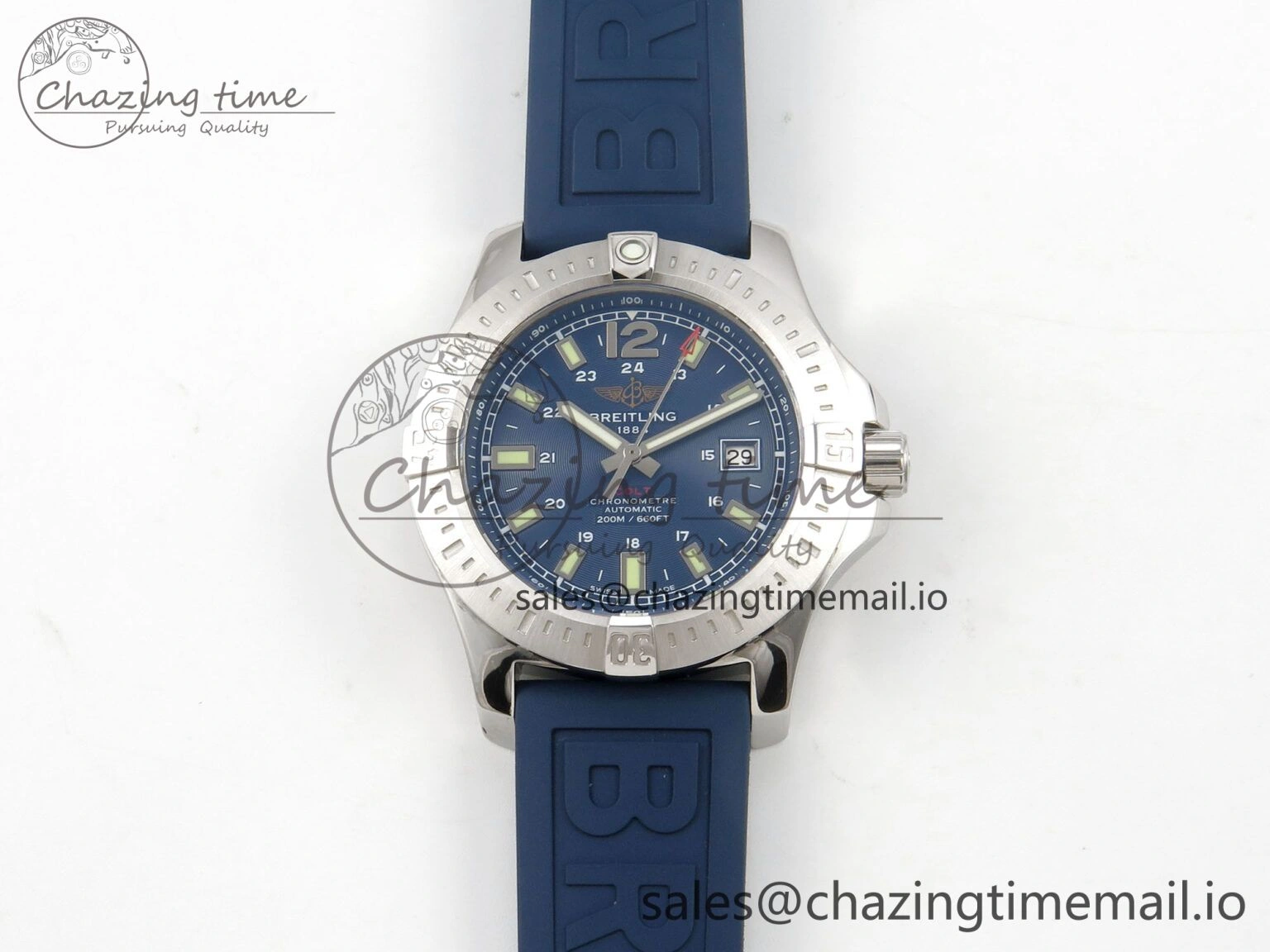 Colt Automatic 44mm TF 1:1 Best Edition Blue Dial on Blue Rubber Strap A2824 V EyeCatching 5391