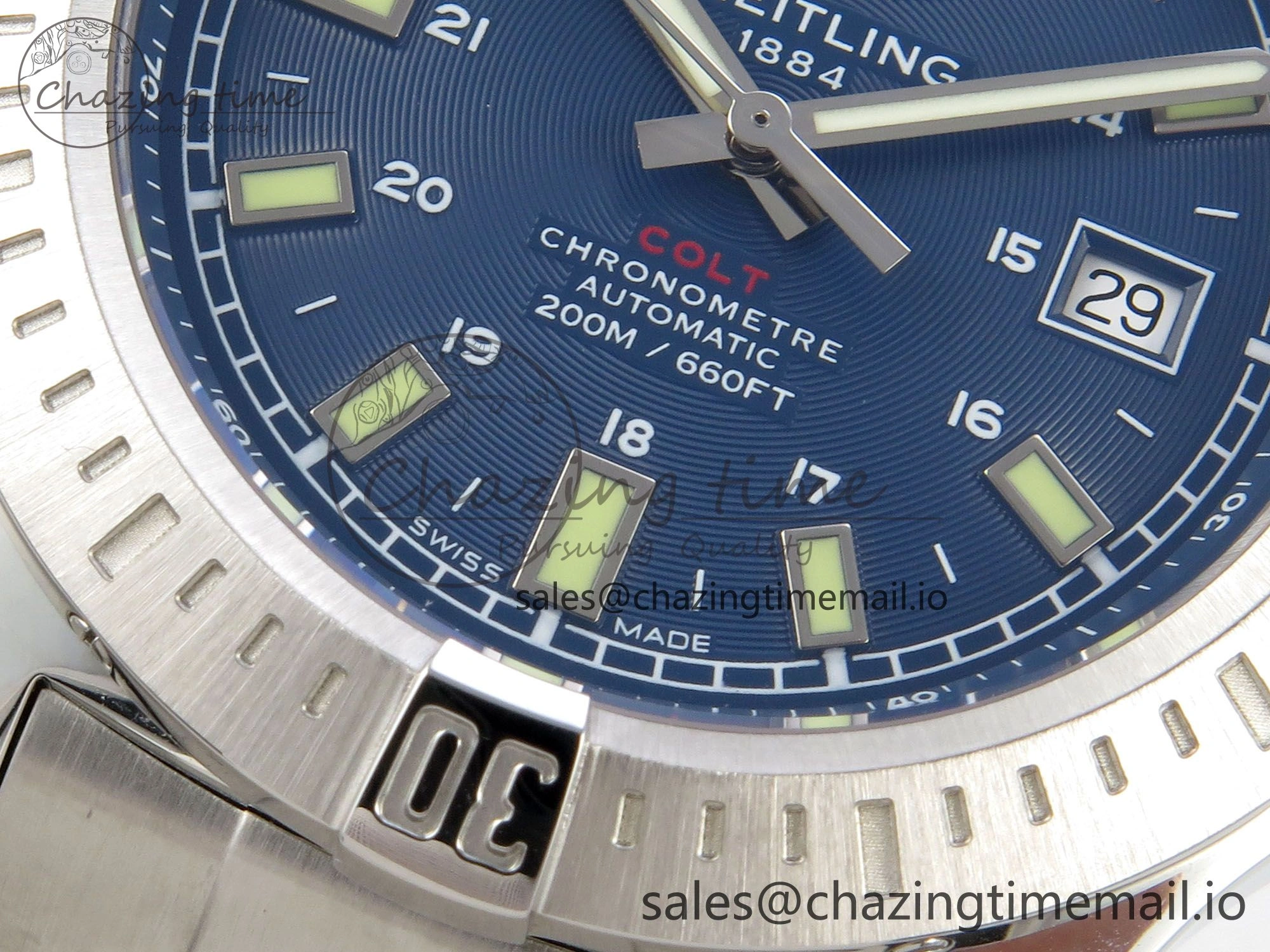 Colt Automatic 44mm TF1:1 Best Edition Blue Dial on SS Bracelet A2824 V Tailored 5410