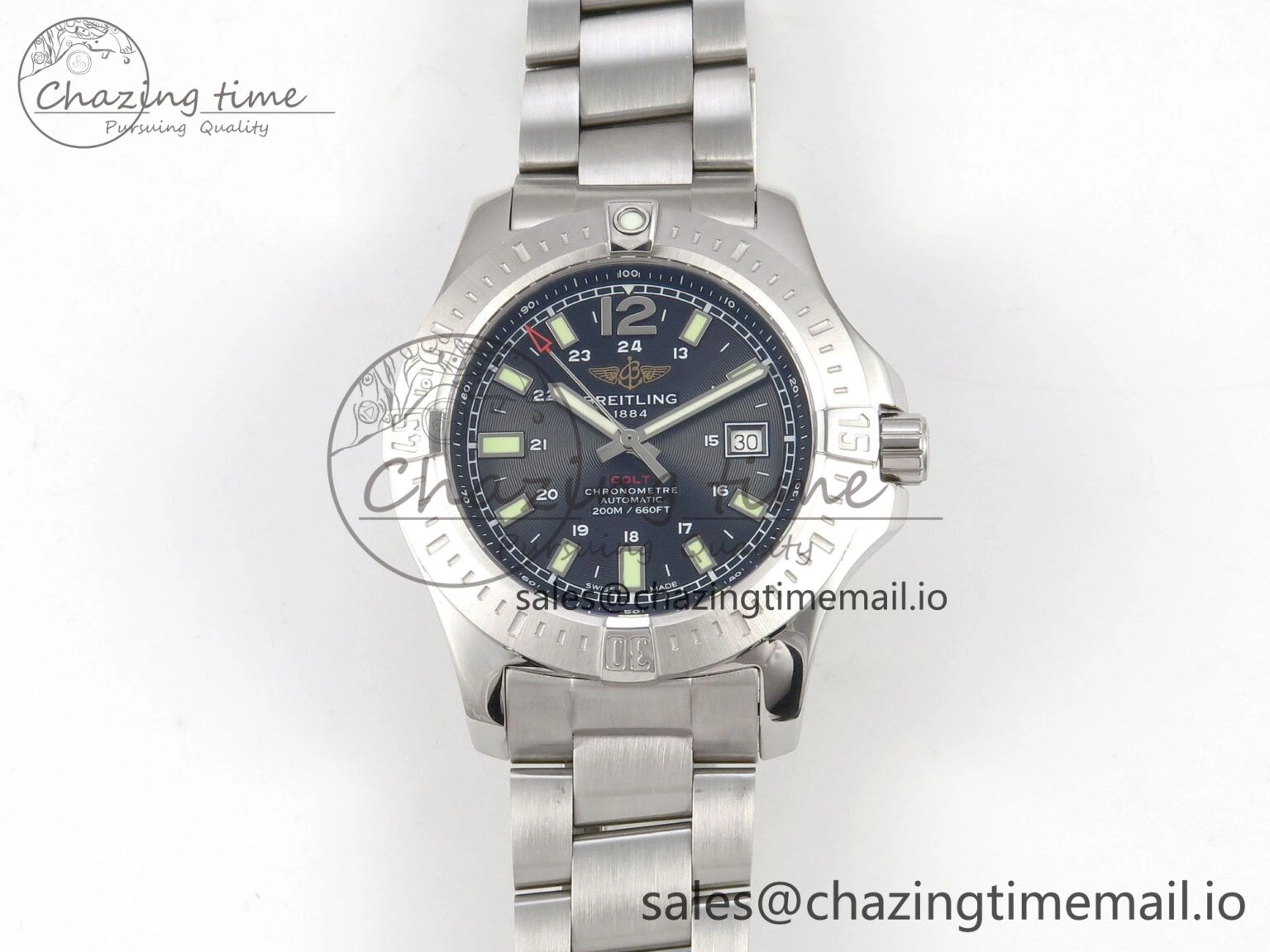 Colt Automatic 44mm TF1:1 Best Edition Gray Dial on SS Bracelet A2824 V Minimalist 5409