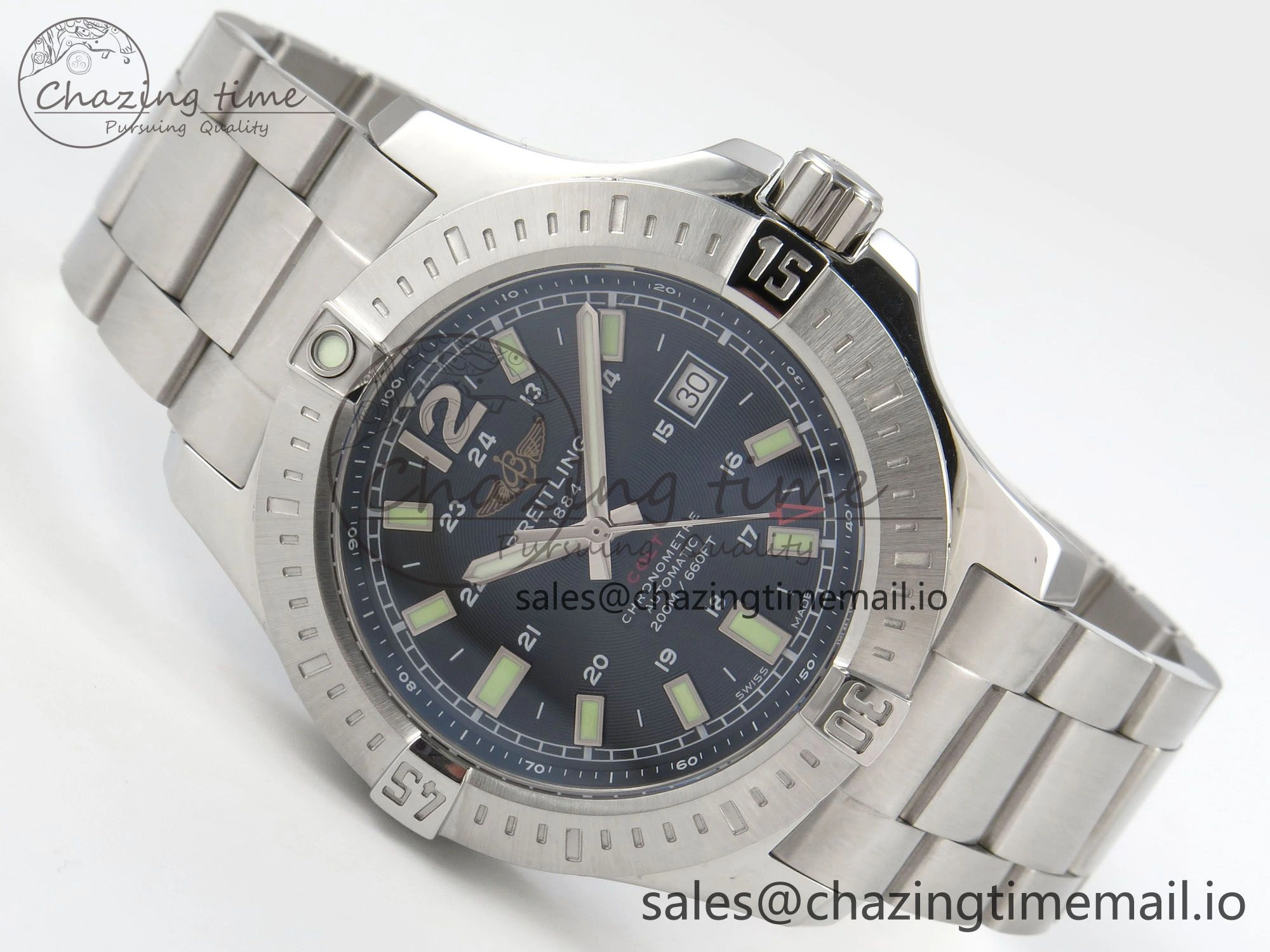 Colt Automatic 44mm TF1:1 Best Edition Gray Dial on SS Bracelet A2824 V Minimalist 5409