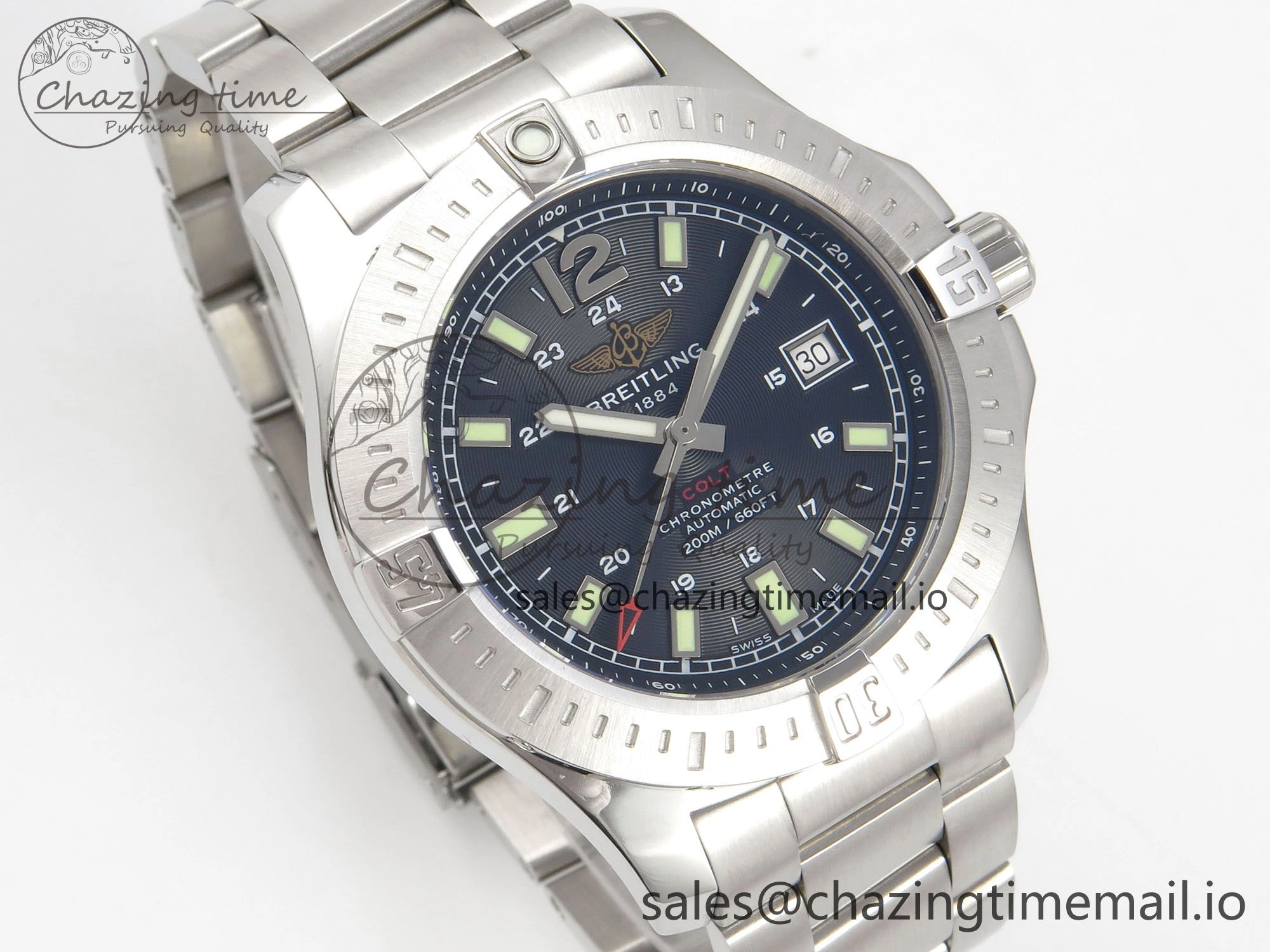 Colt Automatic 44mm TF1:1 Best Edition Gray Dial on SS Bracelet A2824 V Minimalist 5409