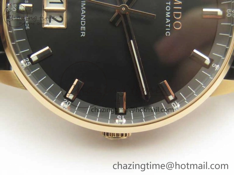 Commander Big Date RG OXF Black Dial on Black Leather Strap A Soft 7609