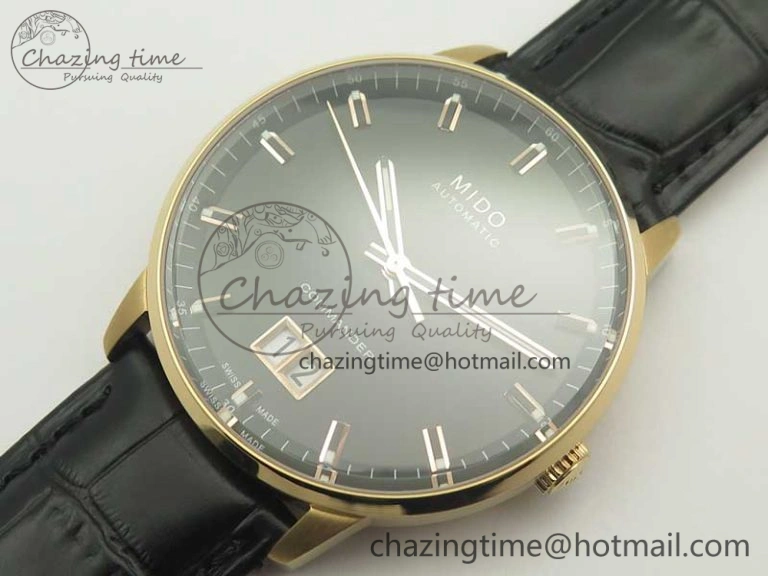 Commander Big Date RG OXF Black Dial on Black Leather Strap A Soft 7609
