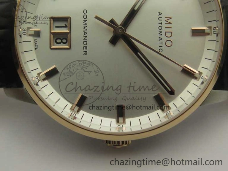 Commander Big Date RG OXF White Dial on Black Leather Strap A Flexible 7607