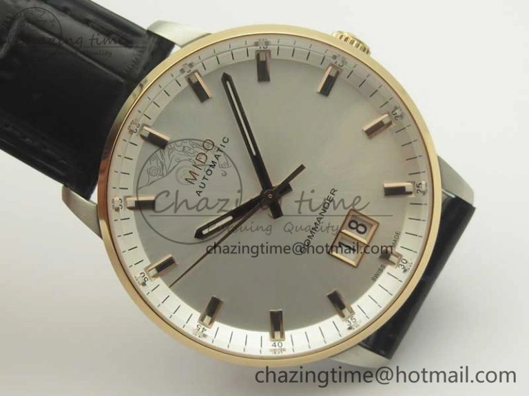 Commander Big Date RG OXF White Dial on Black Leather Strap A Flexible 7607
