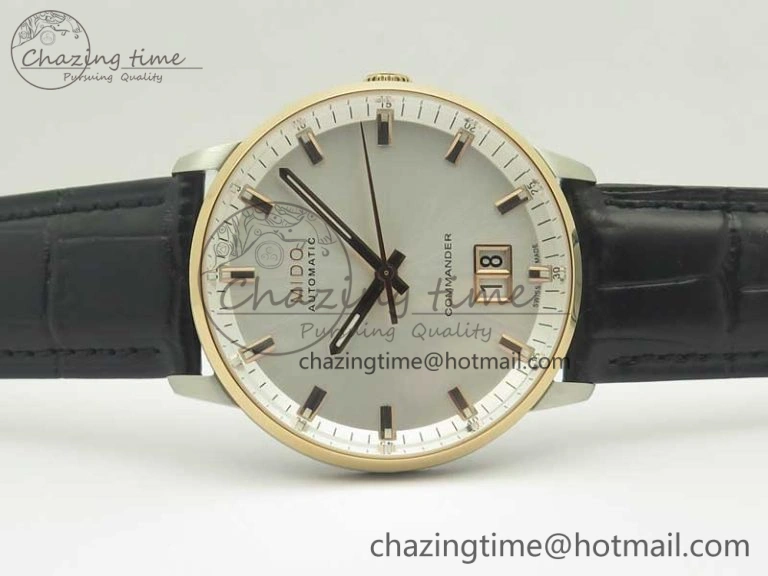 Commander Big Date RG OXF White Dial on Black Leather Strap A Flexible 7607