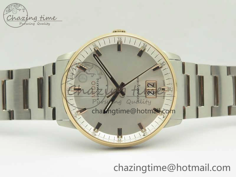Commander Big Date SS RG OXF White Dial on SS RG Bracelet A WellDesigned 7604