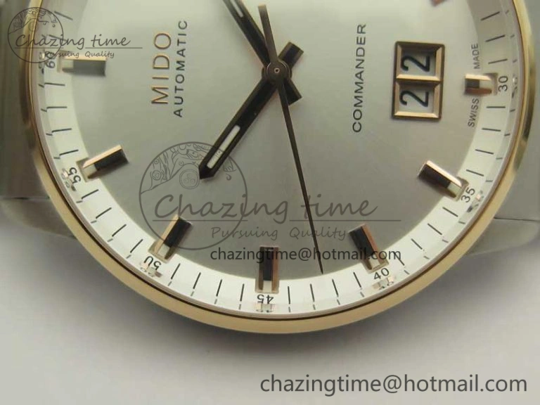 Commander Big Date SS RG OXF White Dial on SS RG Bracelet A WellDesigned 7604