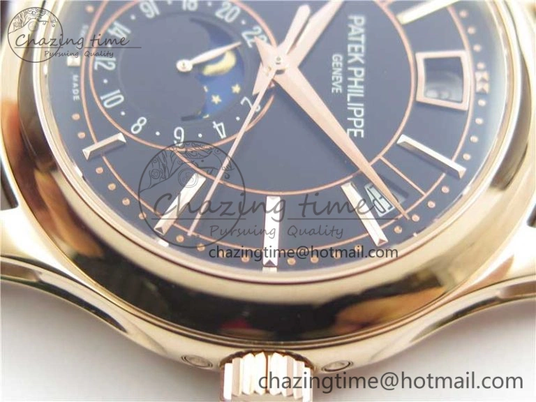 Fashionable Complications 5205R RG GRF Best Edition Black Dial on Brown Leather Strap A 8958