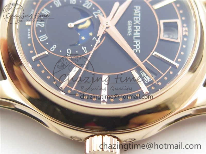 Fashionable Complications 5205R RG GRF Best Edition Black Dial on Brown Leather Strap A 8958