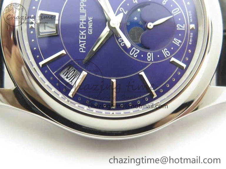 Complications Series Moonphase SS KMF Blue Dial On Black Leather Strap Cal. TravelReady 8999