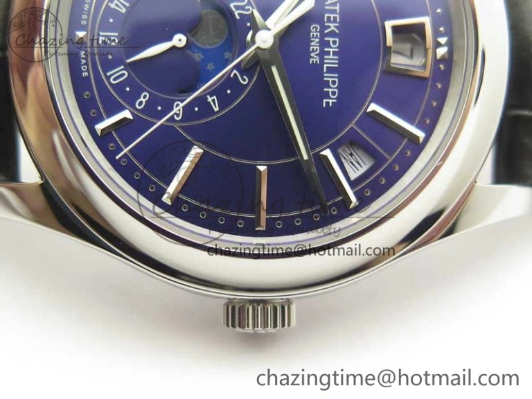 Complications Series Moonphase SS KMF Blue Dial On Black Leather Strap Cal. TravelReady 8999