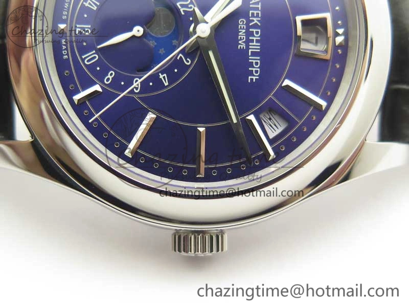 Complications Series Moonphase SS KMF Blue Dial On Black Leather Strap Cal. TravelReady 8999