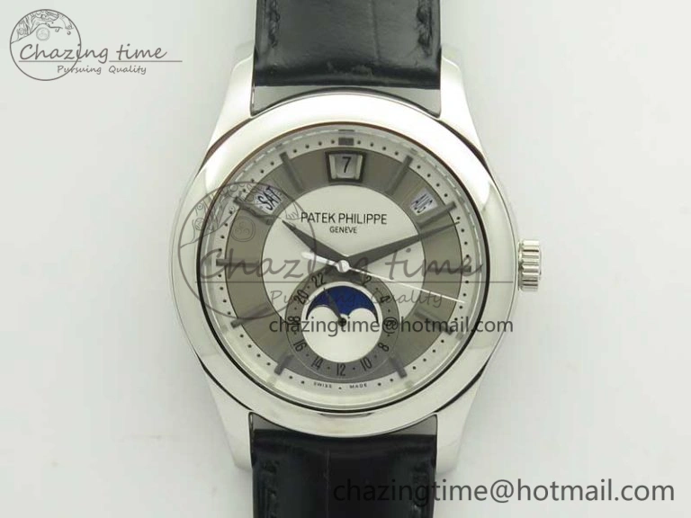 Compact Complications Series Moonphase SS KMF White Dial On Black Leather Strap Cal. 8998
