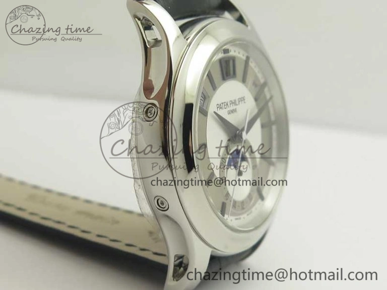 Compact Complications Series Moonphase SS KMF White Dial On Black Leather Strap Cal. 8998