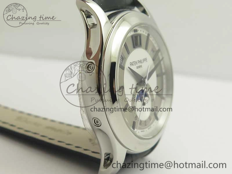 Compact Complications Series Moonphase SS KMF White Dial On Black Leather Strap Cal. 8998