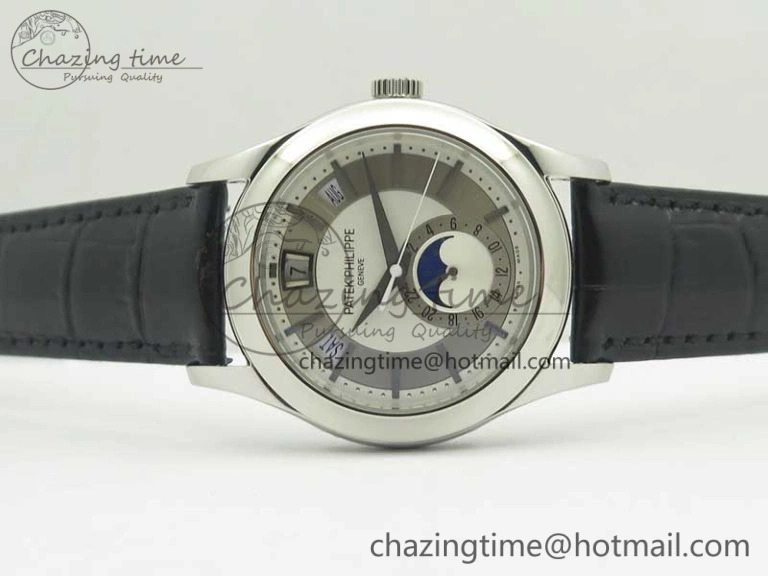 Compact Complications Series Moonphase SS KMF White Dial On Black Leather Strap Cal. 8998