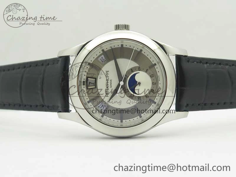 Compact Complications Series Moonphase SS KMF White Dial On Black Leather Strap Cal. 8998