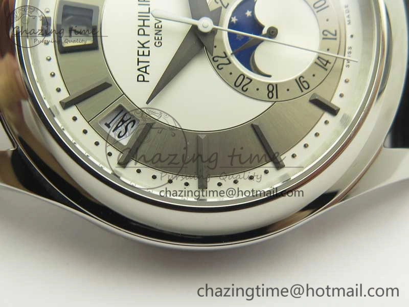 Compact Complications Series Moonphase SS KMF White Dial On Black Leather Strap Cal. 8998