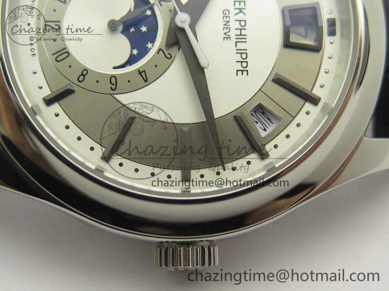 Compact Complications Series Moonphase SS KMF White Dial On Black Leather Strap Cal. 8998