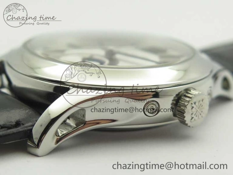 Compact Complications Series Moonphase SS KMF White Dial On Black Leather Strap Cal. 8998