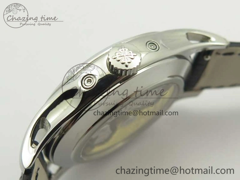 Compact Complications Series Moonphase SS KMF White Dial On Black Leather Strap Cal. 8998