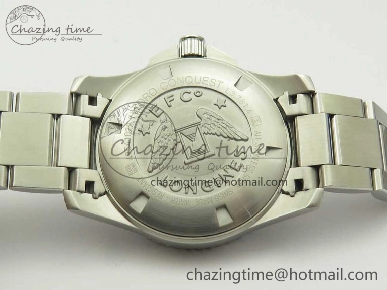 Conquest L3.840.4.56.6 Real Ceramic Bezel SS ZF 1:1 Best Edition Blue dial On SS Bracelet A Contemporary 7580