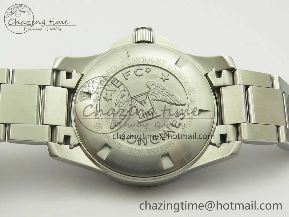 Conquest L3.840.4.56.6 Real Ceramic Bezel SS ZF 1:1 Best Edition Blue dial On SS Bracelet A Contemporary 7580