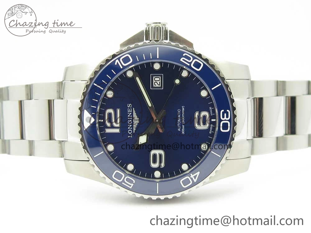 Conquest L3.840.4.56.6 Real Ceramic Bezel SS ZF 1:1 Best Edition Blue dial On SS Bracelet A Contemporary 7580