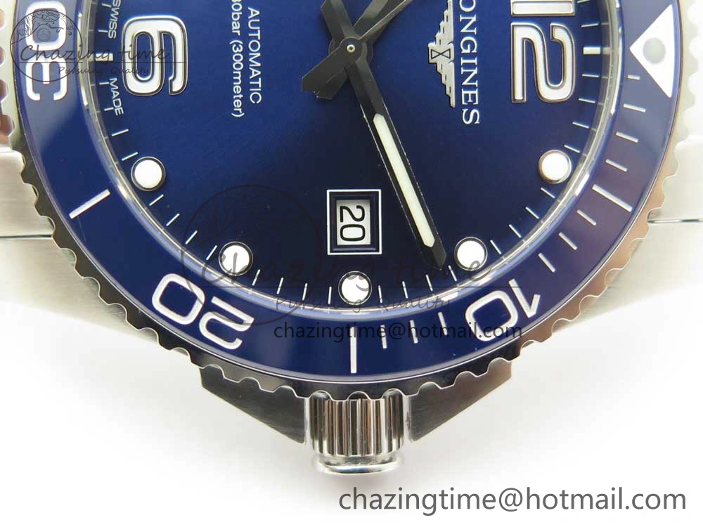 Conquest L3.840.4.56.6 Real Ceramic Bezel SS ZF 1:1 Best Edition Blue dial On SS Bracelet A Contemporary 7580