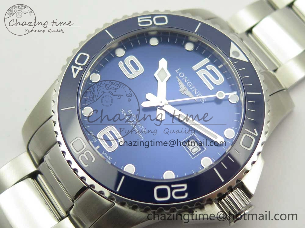 Conquest L3.840.4.56.6 Real Ceramic Bezel SS ZF 1:1 Best Edition Blue dial On SS Bracelet A Contemporary 7580