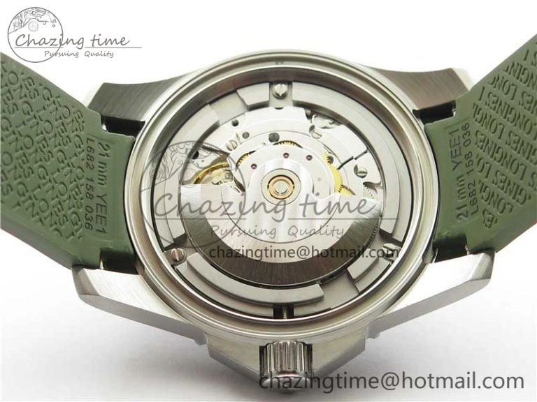 SmartChoice Conquest L3.840.4.56.6 Real Ceramic Bezel SS ZF 1:1 Best Edition Green Dial On Green Rubber Strap A 7574