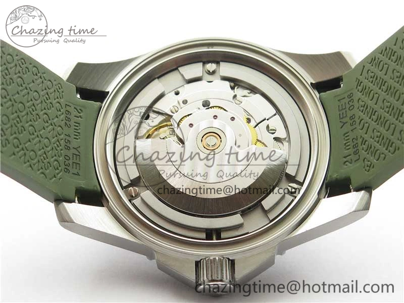 SmartChoice Conquest L3.840.4.56.6 Real Ceramic Bezel SS ZF 1:1 Best Edition Green Dial On Green Rubber Strap A 7574