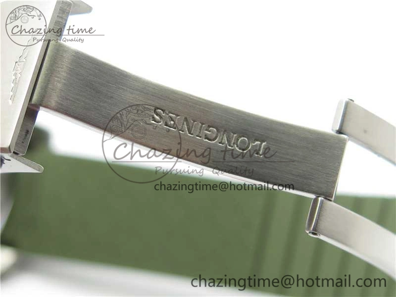 SmartChoice Conquest L3.840.4.56.6 Real Ceramic Bezel SS ZF 1:1 Best Edition Green Dial On Green Rubber Strap A 7574