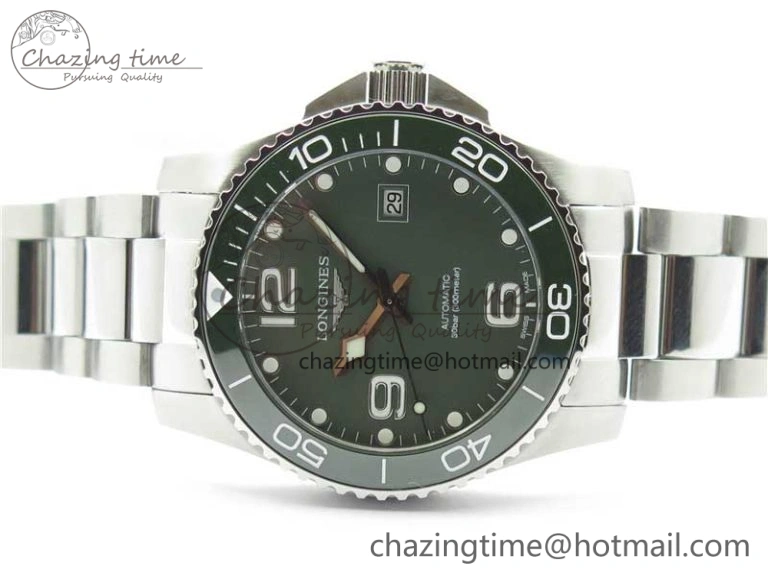 Conquest L3.840.4.56.6 Real Ceramic Bezel SS ZF 1:1 Best Edition Green dial On SS Bracelet A Breathable 7575