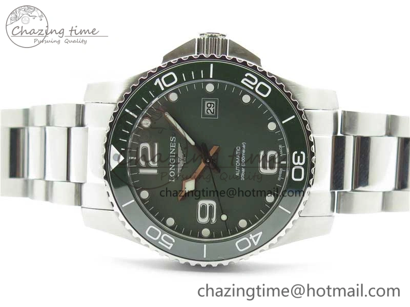 Conquest L3.840.4.56.6 Real Ceramic Bezel SS ZF 1:1 Best Edition Green dial On SS Bracelet A Breathable 7575