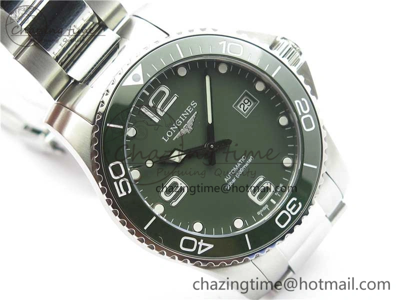 Conquest L3.840.4.56.6 Real Ceramic Bezel SS ZF 1:1 Best Edition Green dial On SS Bracelet A Breathable 7575