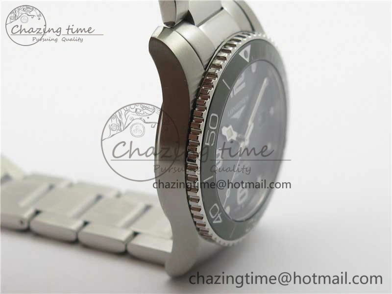 Conquest L3.840.4.56.6 Real Ceramic Bezel SS ZF 1:1 Best Edition Green dial On SS Bracelet A Breathable 7575