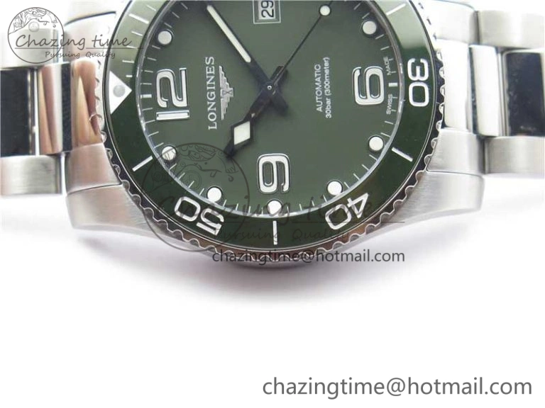 Conquest L3.840.4.56.6 Real Ceramic Bezel SS ZF 1:1 Best Edition Green dial On SS Bracelet A Breathable 7575