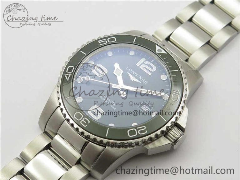 Conquest L3.840.4.56.6 Real Ceramic Bezel SS ZF 1:1 Best Edition Green dial On SS Bracelet A Breathable 7575