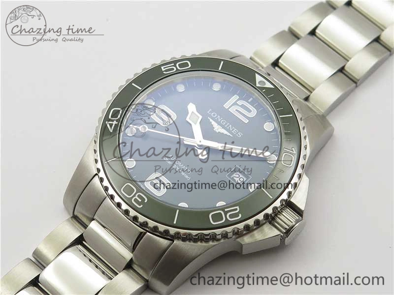 Conquest L3.840.4.56.6 Real Ceramic Bezel SS ZF 1:1 Best Edition Green dial On SS Bracelet A Breathable 7575