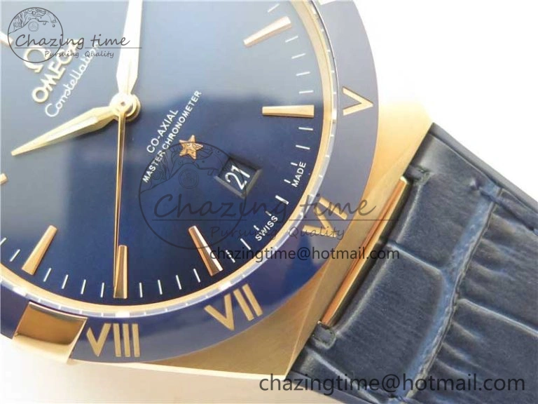 Affordable Constellation 131.33.41.21.03.001 RG TW Best Edition Blue Dial On Gummy Strap A 7868