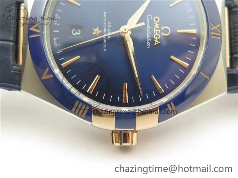 ModernLook Constellation 131.33.41.21.03.001 SS RG TW Best Edition Blue Dial On Gummy Strap A 7872