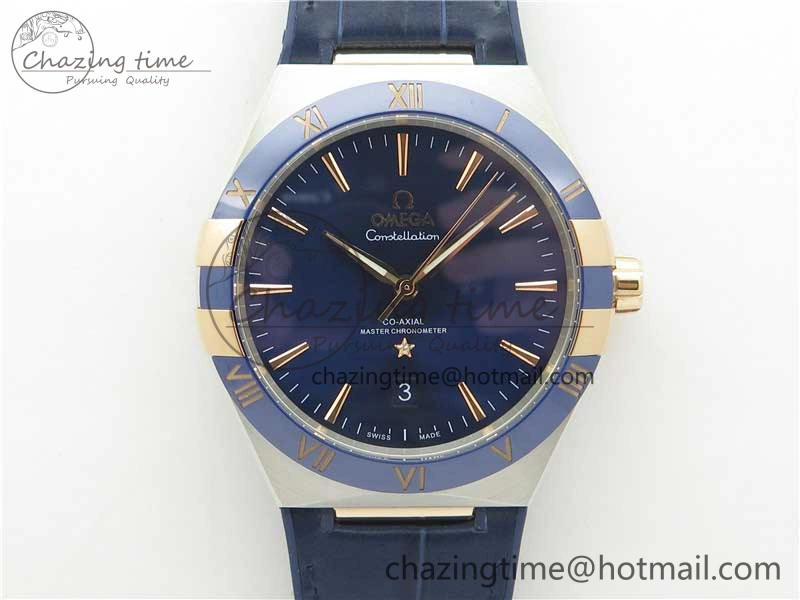 ModernLook Constellation 131.33.41.21.03.001 SS RG TW Best Edition Blue Dial On Gummy Strap A 7872
