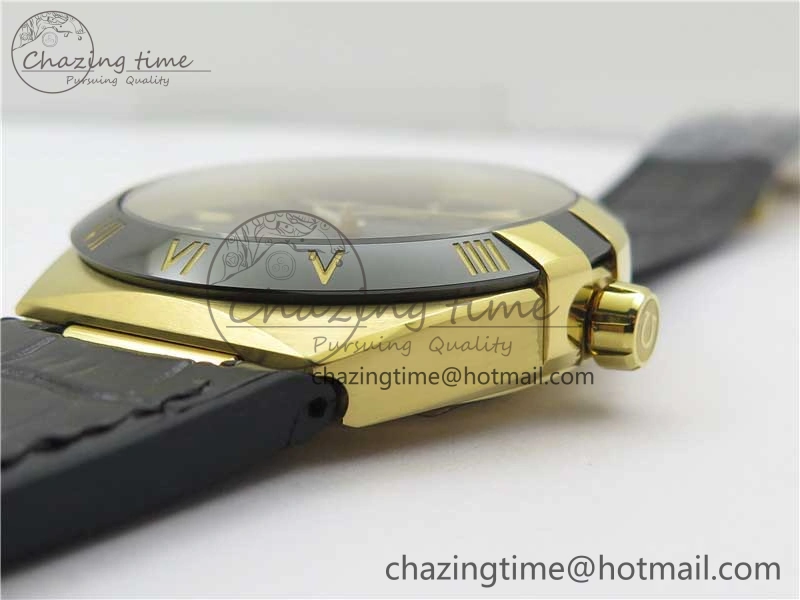 EasyMatch Constellation 131.33.41.21.03.001 YG TW Best Edition Black Dial On Gummy Strap A 7871