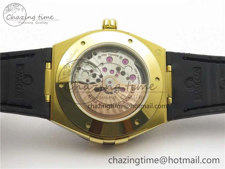 EasyMatch Constellation 131.33.41.21.03.001 YG TW Best Edition Black Dial On Gummy Strap A 7871