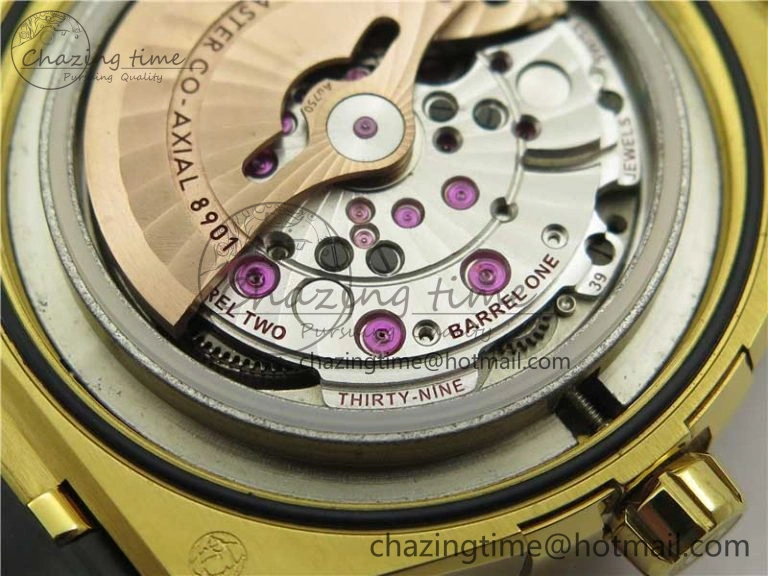 EasyMatch Constellation 131.33.41.21.03.001 YG TW Best Edition Black Dial On Gummy Strap A 7871