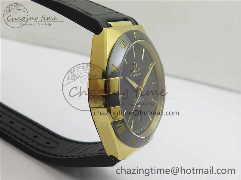 EasyMatch Constellation 131.33.41.21.03.001 YG TW Best Edition Black Dial On Gummy Strap A 7871